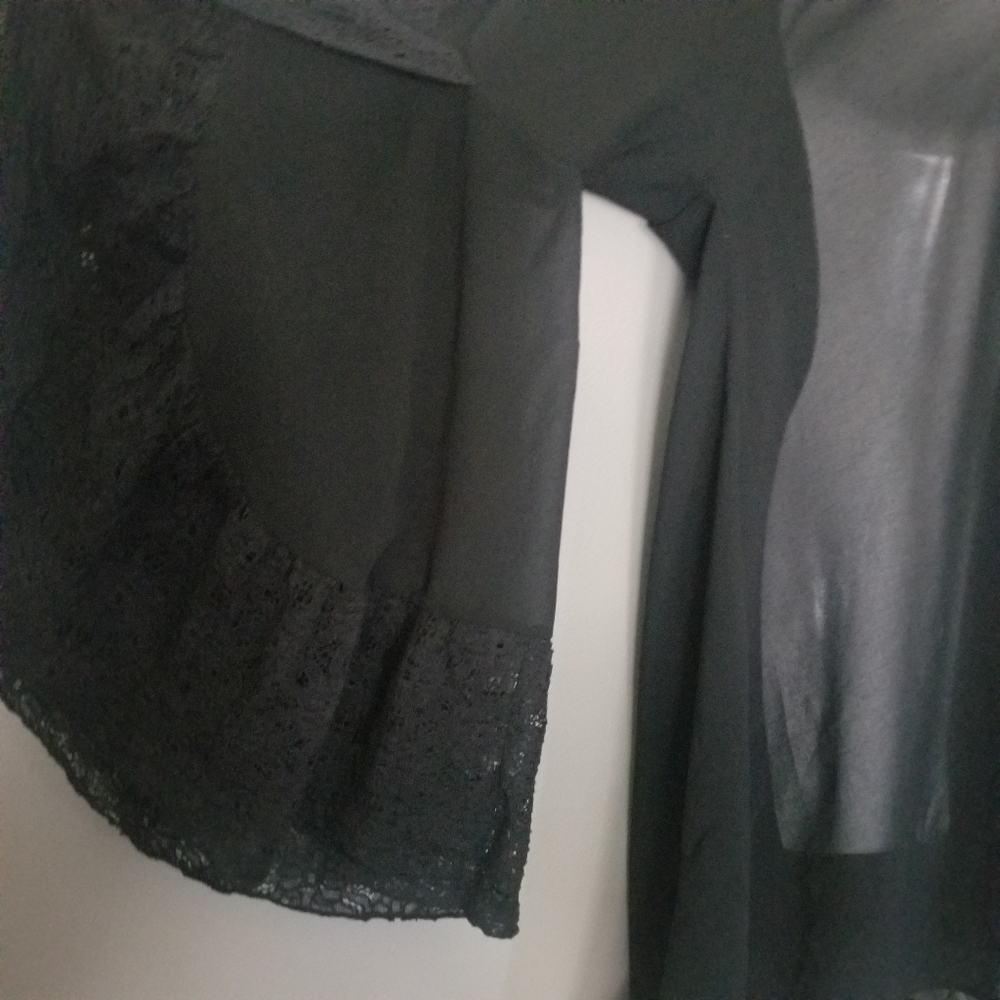 2Tee Couture Bohemian Goth Top M Black - Picture 4 of 9
